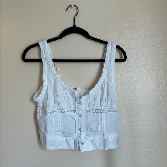Free people white top with pearl buttons - Picture 2 of 4